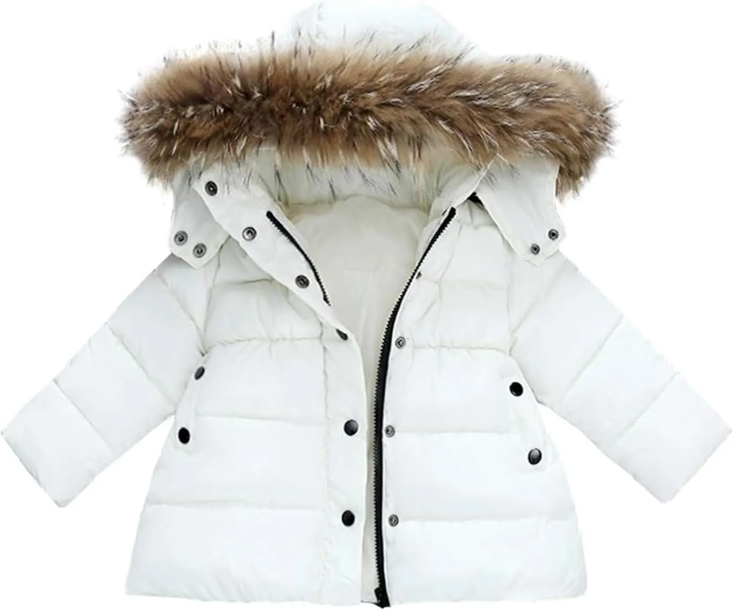 1-6 Years Baby Toddler Girls Winter Jacket Coat Fur Hooded Warm Clothes Kids Fashion Puffer Jacket Parka Outerwear