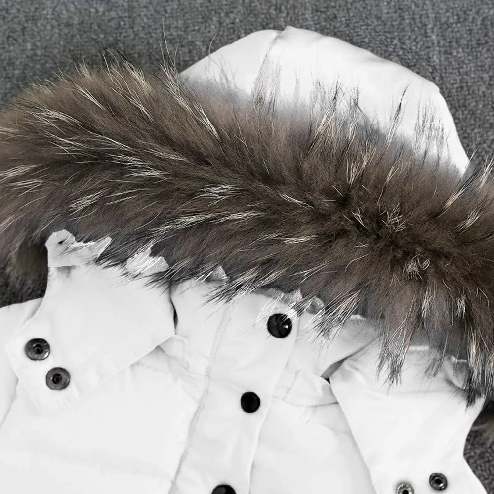 1-6 Years Baby Toddler Girls Winter Jacket Coat Fur Hooded Warm Clothes Kids Fashion Puffer Jacket Parka Outerwear