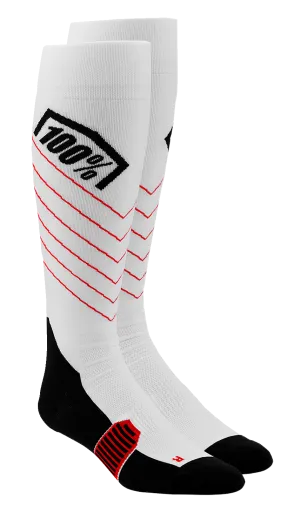 100% Hi-Side Performance Socks - White - Small/Medium 20054-00005