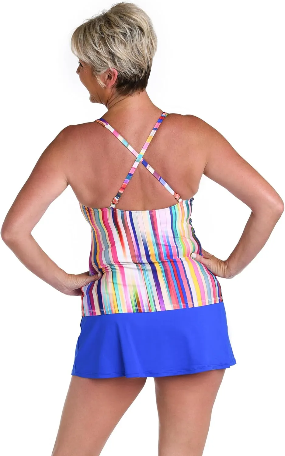 24th & Ocean Women's Over The Shoulder Tankini Swimsuit Top