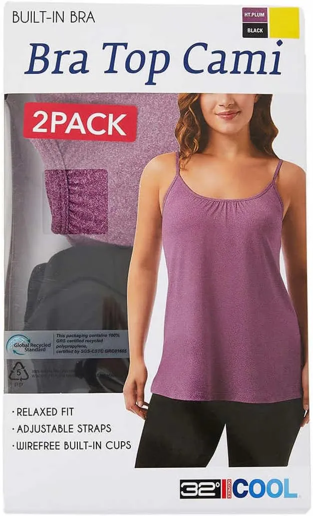 32 Degrees Cool Womens 2-Pack Lightweight Top Cami