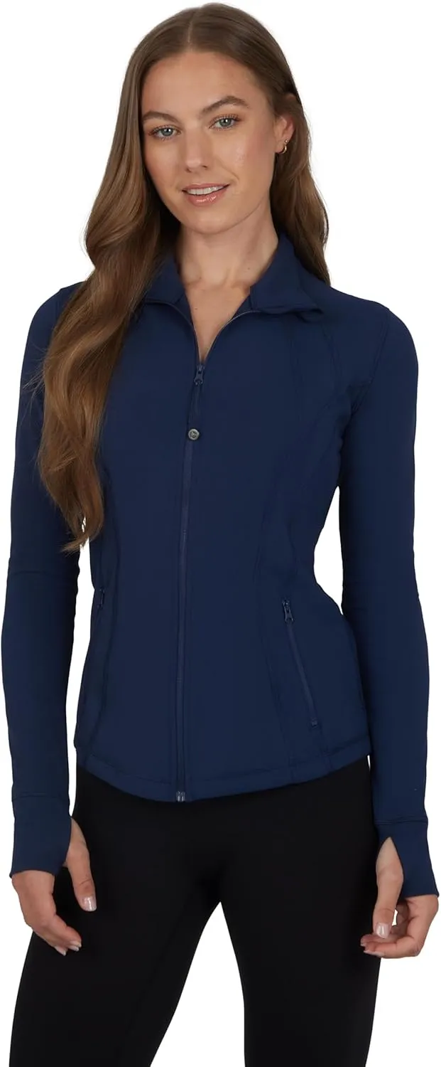 90 Degree By Reflex Womens Lightweight, Full Zip Running Track Jacket