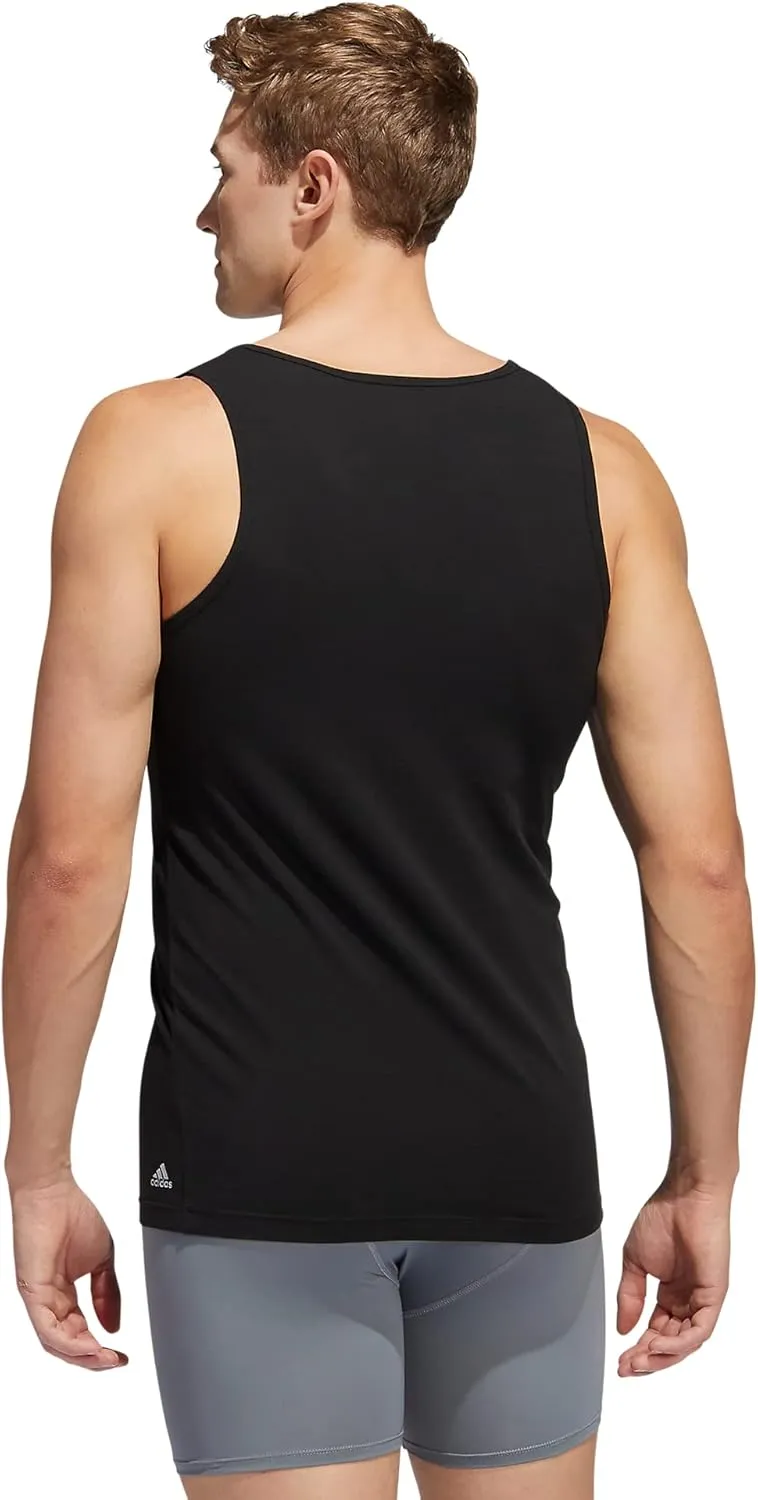 adidas Men's Stretch Cotton Tank Top Undershirts (2-Pack)