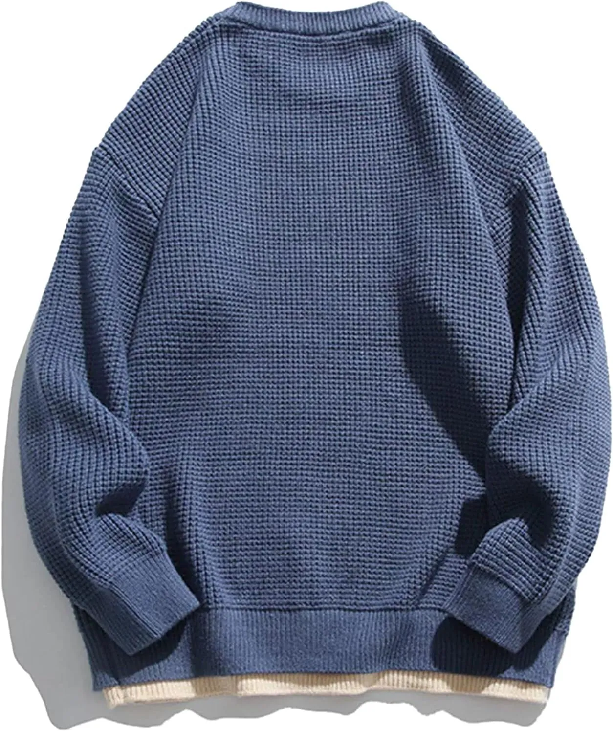 Aelfric Eden Mens Oversized Sweater Fake Two Basic Classic Sweaters Casual Soft Pullover Streetwear Tops