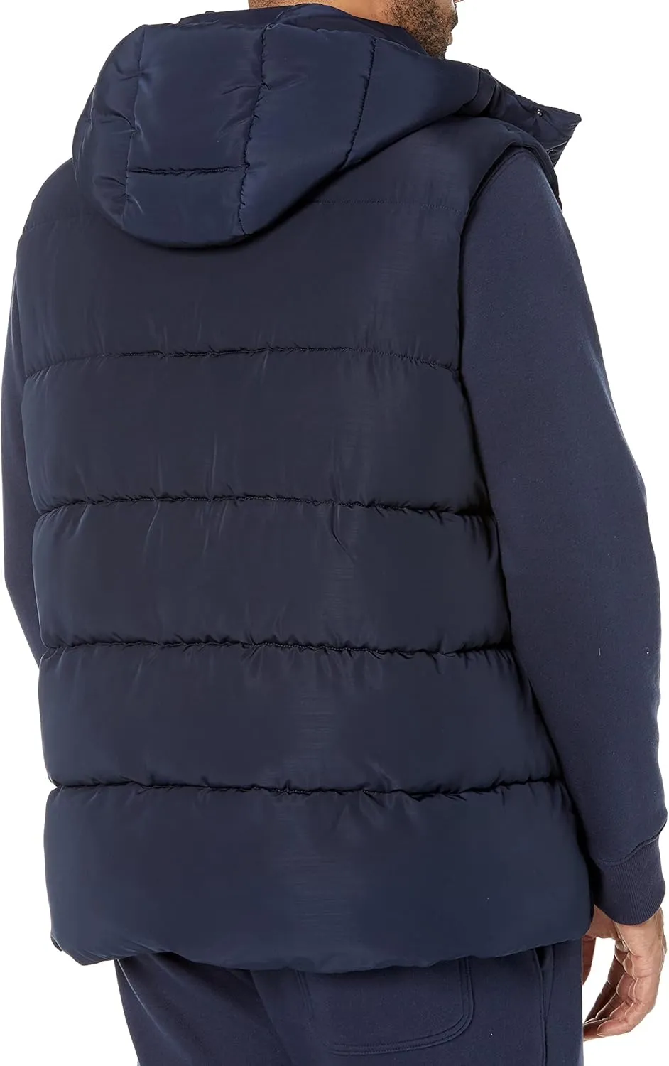 Amazon Essentials Men's Relaxed-Fit Water Repellent Recycled Polyester Hooded Puffer Vest (Previously Amazon Aware)