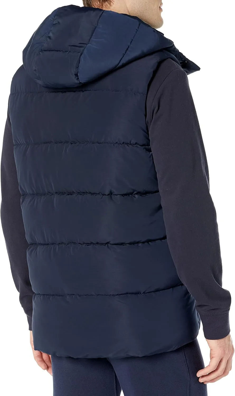 Amazon Essentials Men's Relaxed-Fit Water Repellent Recycled Polyester Hooded Puffer Vest (Previously Amazon Aware)
