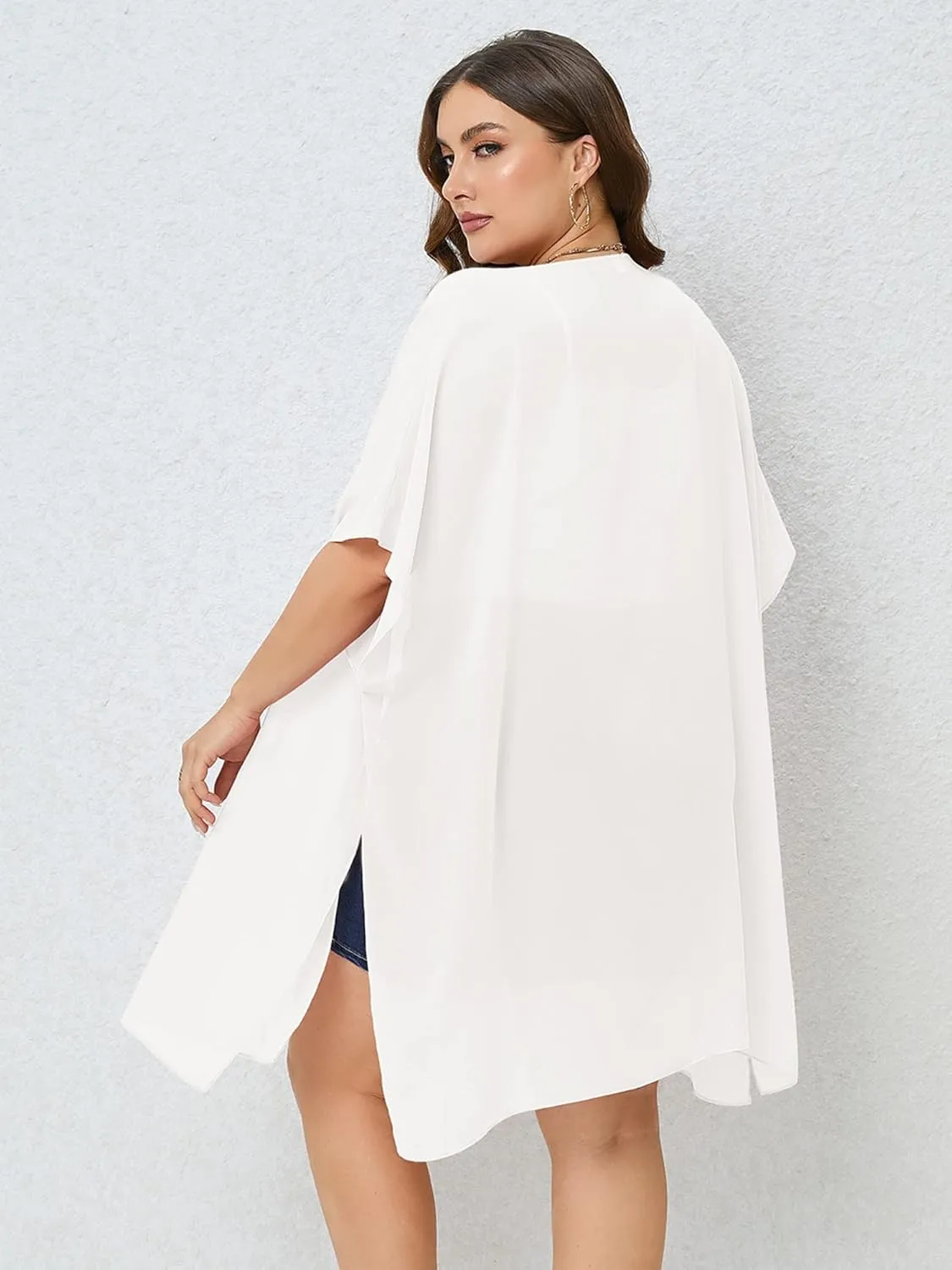 AusLook Plus Size Cardigan for Women Draped Open-Front Lightweight Casual Soft Drape Summer Fall Winter Kimonos Cardigans