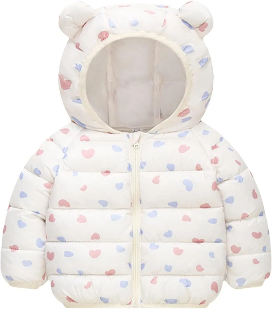 Autumn Winter Toddler Girl Boy Long Sleeved Down Padded Jacket Light Ear Padded Coat 1 To 6 Years Kids Coat