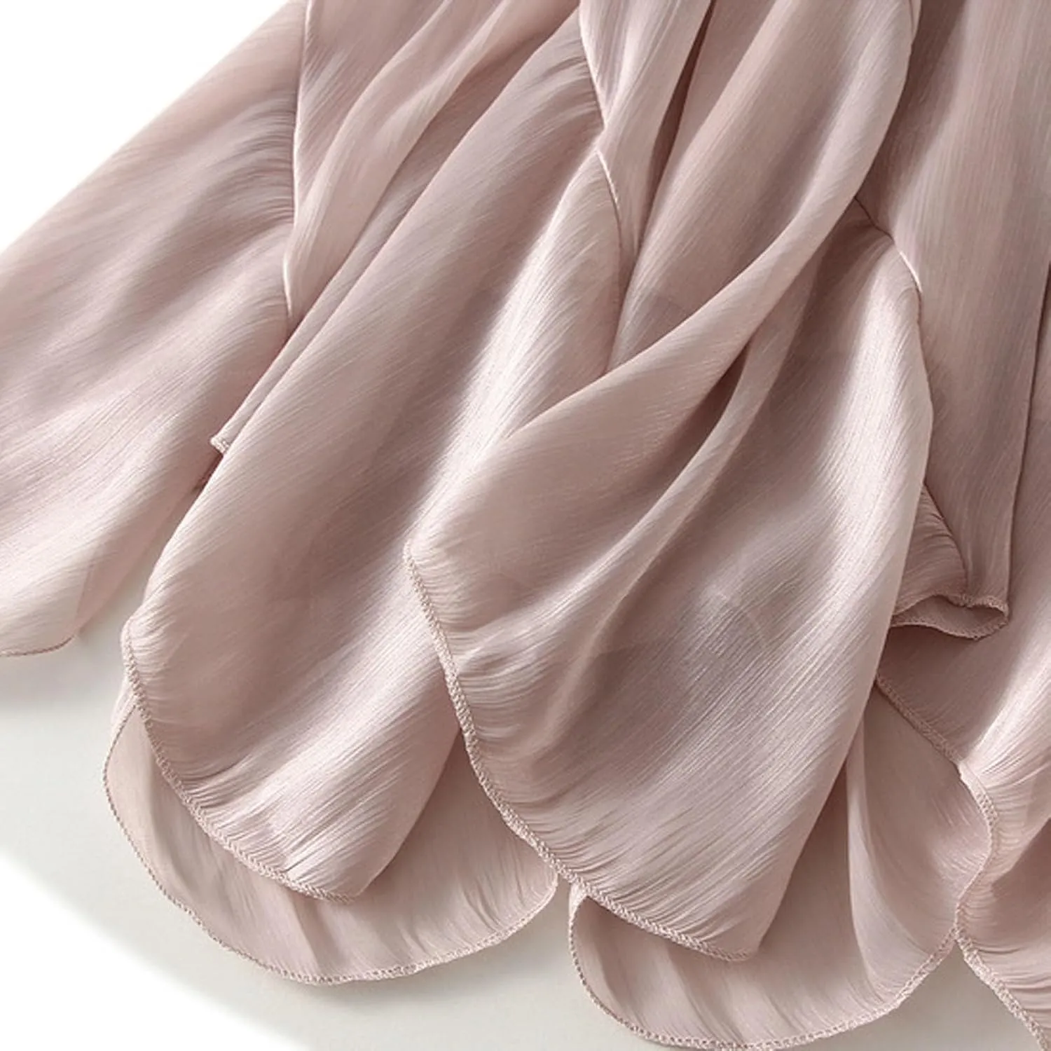 Beach Skirts for Women Asymmetrical Hem Elastic Waist Flowy Long Skirt 2025 Fashion Trendy Summer Pleated Skirt