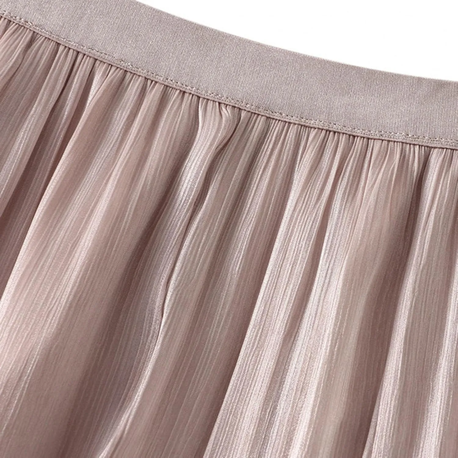 Beach Skirts for Women Asymmetrical Hem Elastic Waist Flowy Long Skirt 2025 Fashion Trendy Summer Pleated Skirt