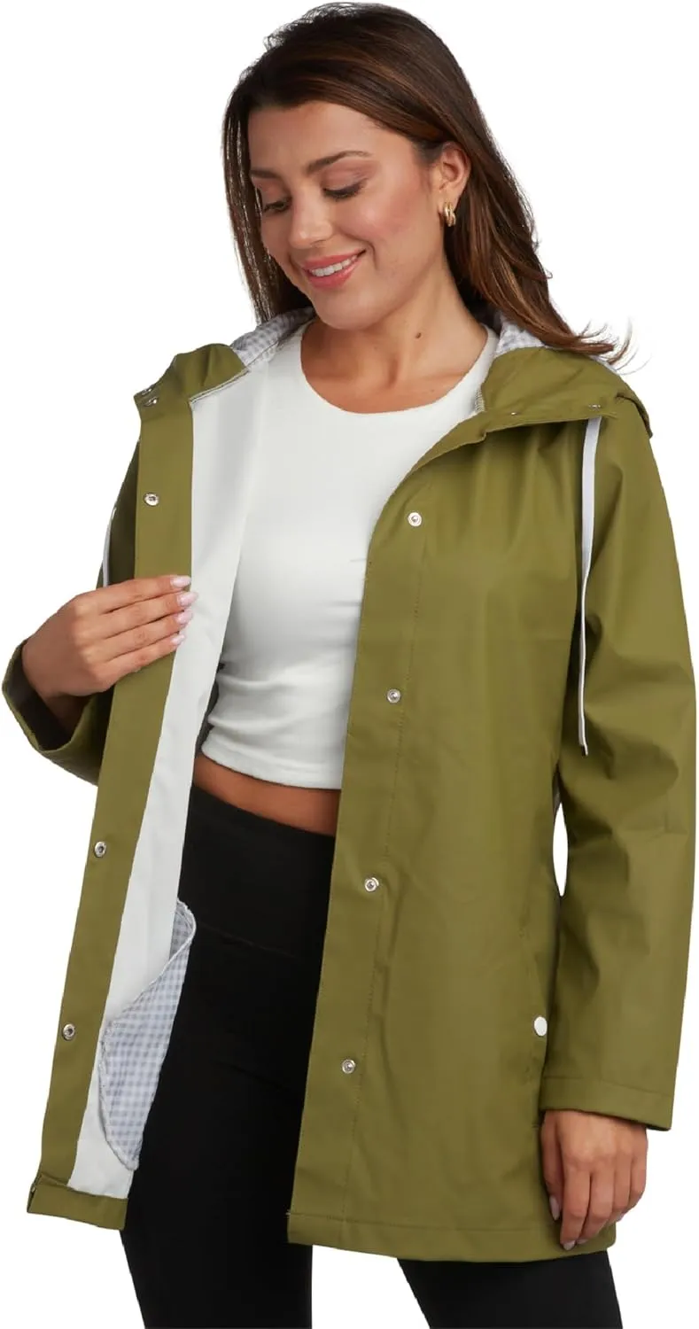 Big Chill Womens Rain Coat - Lightweight Water Resistant Womens Rain Jacket with Hood - Windbreaker Anorak Jackets for Women