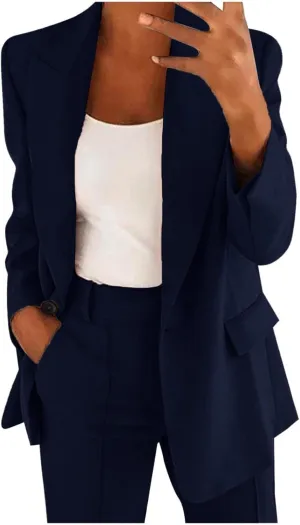 Blazer Sets Women 2 Piece Outfits Pants Suits Dressy Business Casual Outfits Blazer Pantsuit Set Work Office Jacket