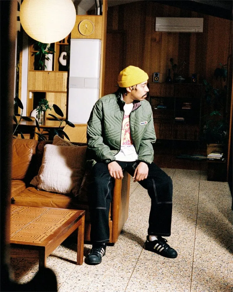 Butter Goods Quilted Reversible Jacket Army Berry