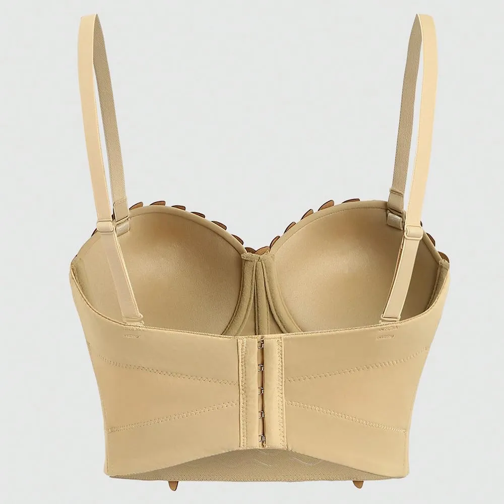 Butterfly Beaded Tube Top for Women Outerwear Fishbone Corset Camisole