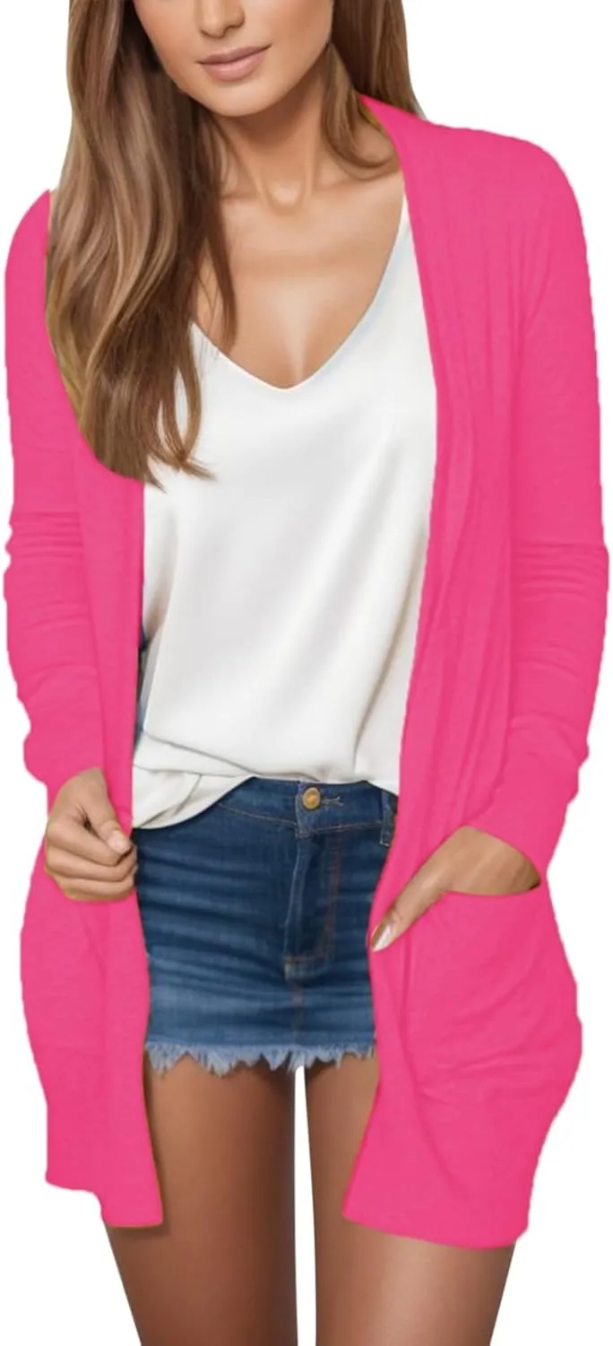 Cardigan Sweater for Women Casual 2024 Fall Fashion Coat Long Sleeve Open Front Knit Cardigan Outwear Trendy
