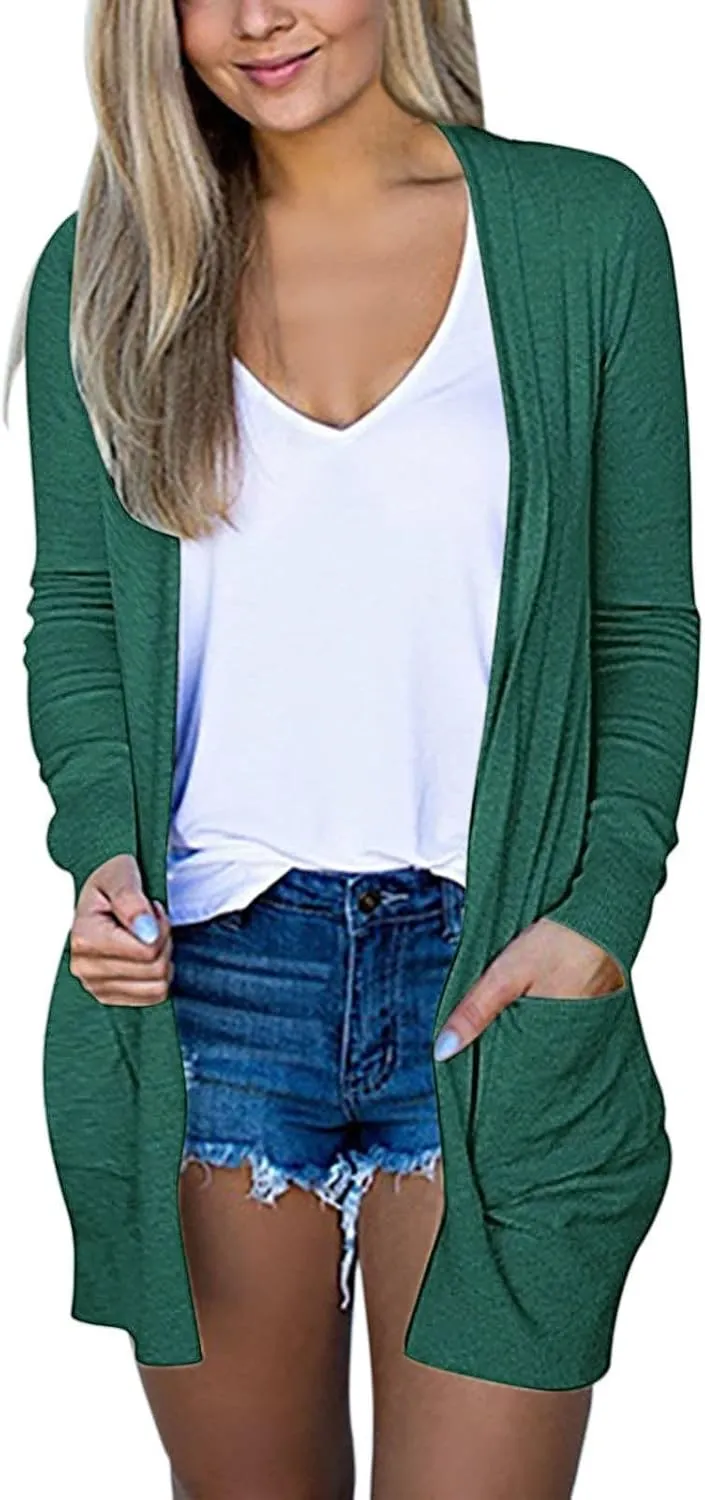 Cardigan Sweater for Women Casual 2024 Fall Fashion Coat Long Sleeve Open Front Knit Cardigan Outwear Trendy