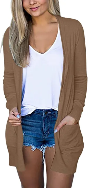 Cardigan Sweater for Women Casual 2024 Fall Fashion Coat Long Sleeve Open Front Knit Cardigan Outwear Trendy