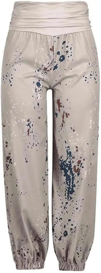 Cargo Pants Ladies Plus Loose-Size Leg Pants Ladies Casual Pants Wide Pants Women high Waist