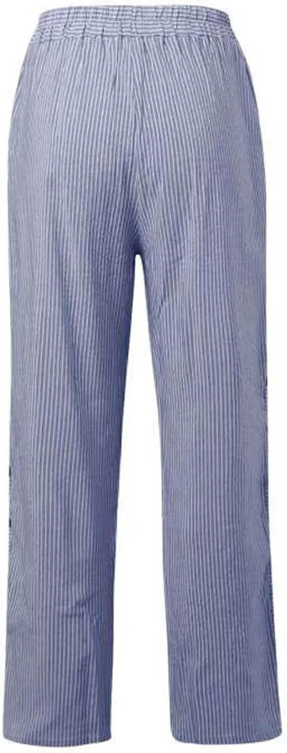 Casual Pants for Women Trendy 2025 Summer Striped Side Pocket Pants Lightweight Elastic Waist Straight Leg Trousers