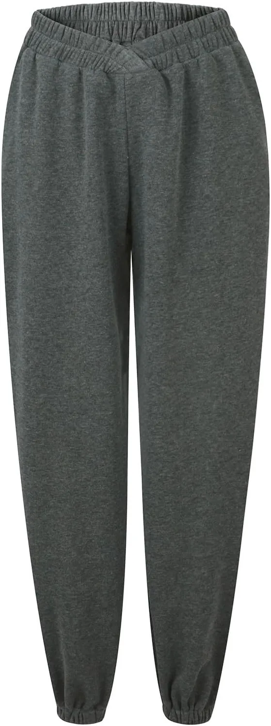 Comfy Pants,Women's High Waist Solid Color Casual Trousers Workout Sports Joggers Pants with Spring&Summer Clothing