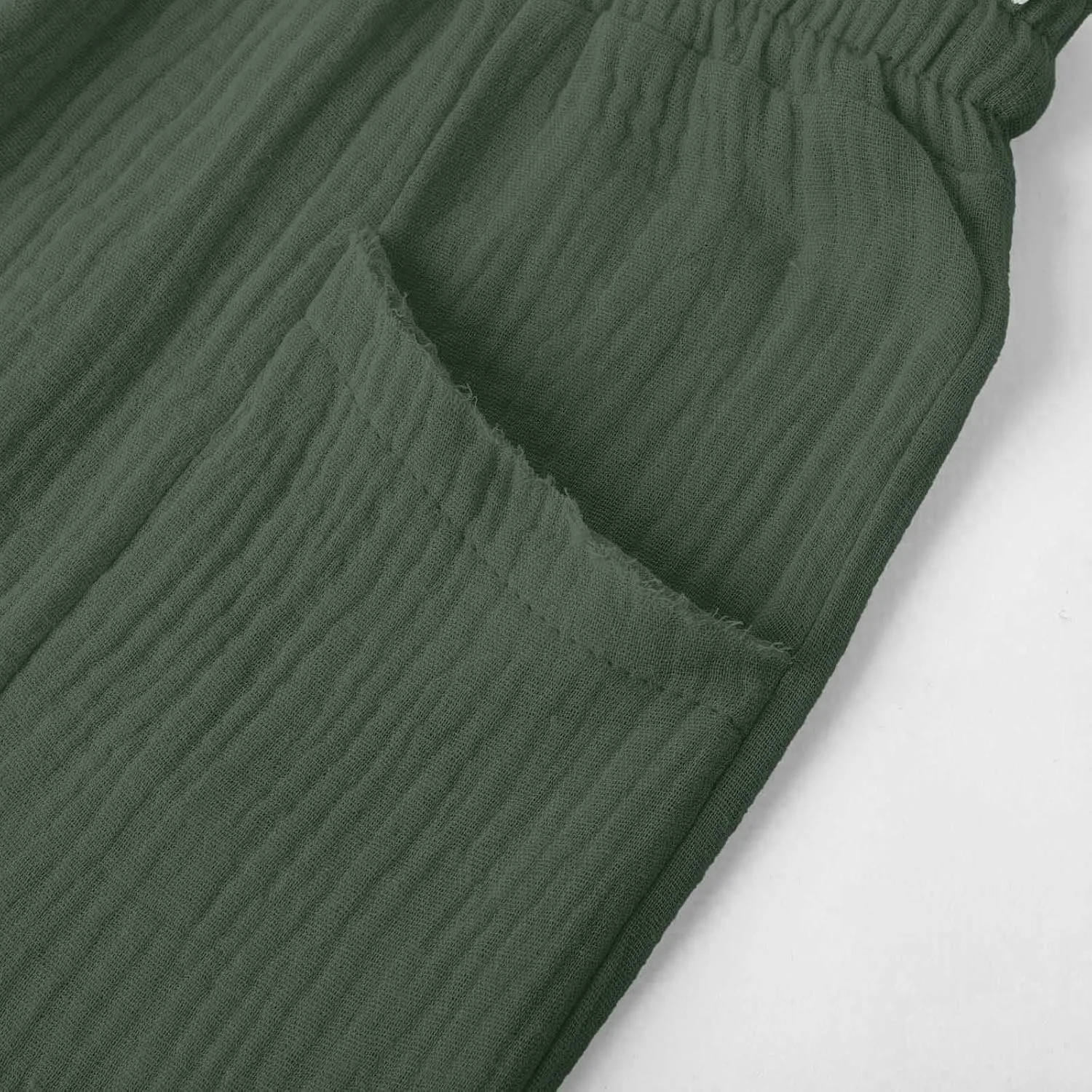 Cotton Linen Capri Pants for Women Summer Casual Plus Size Capris High Waisted Wide Leg Drawstring Crop Pants 2025
