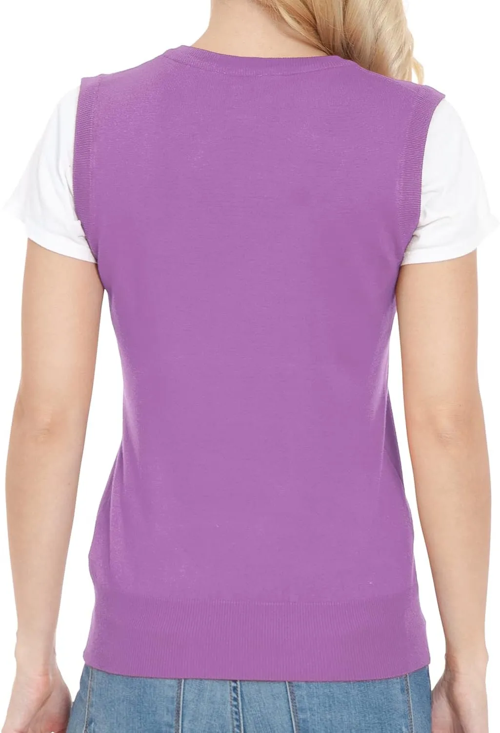 EIMIN Women's V-Neck Sleeveless Stretch Pullover Premium Sweater Vest Top (S-3X)