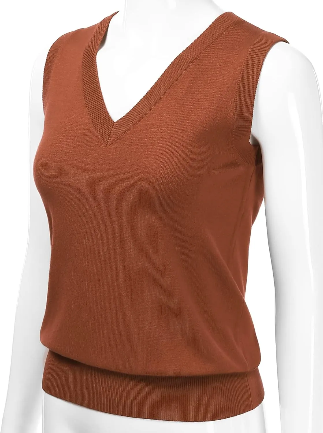EIMIN Women's V-Neck Sleeveless Stretch Pullover Premium Sweater Vest Top (S-3X)