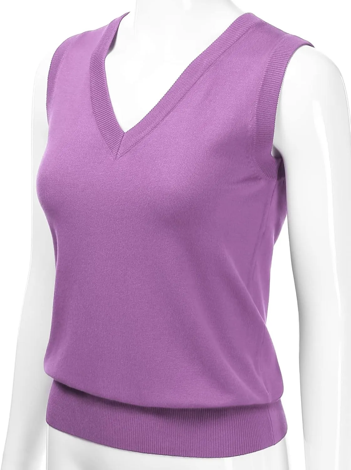 EIMIN Women's V-Neck Sleeveless Stretch Pullover Premium Sweater Vest Top (S-3X)