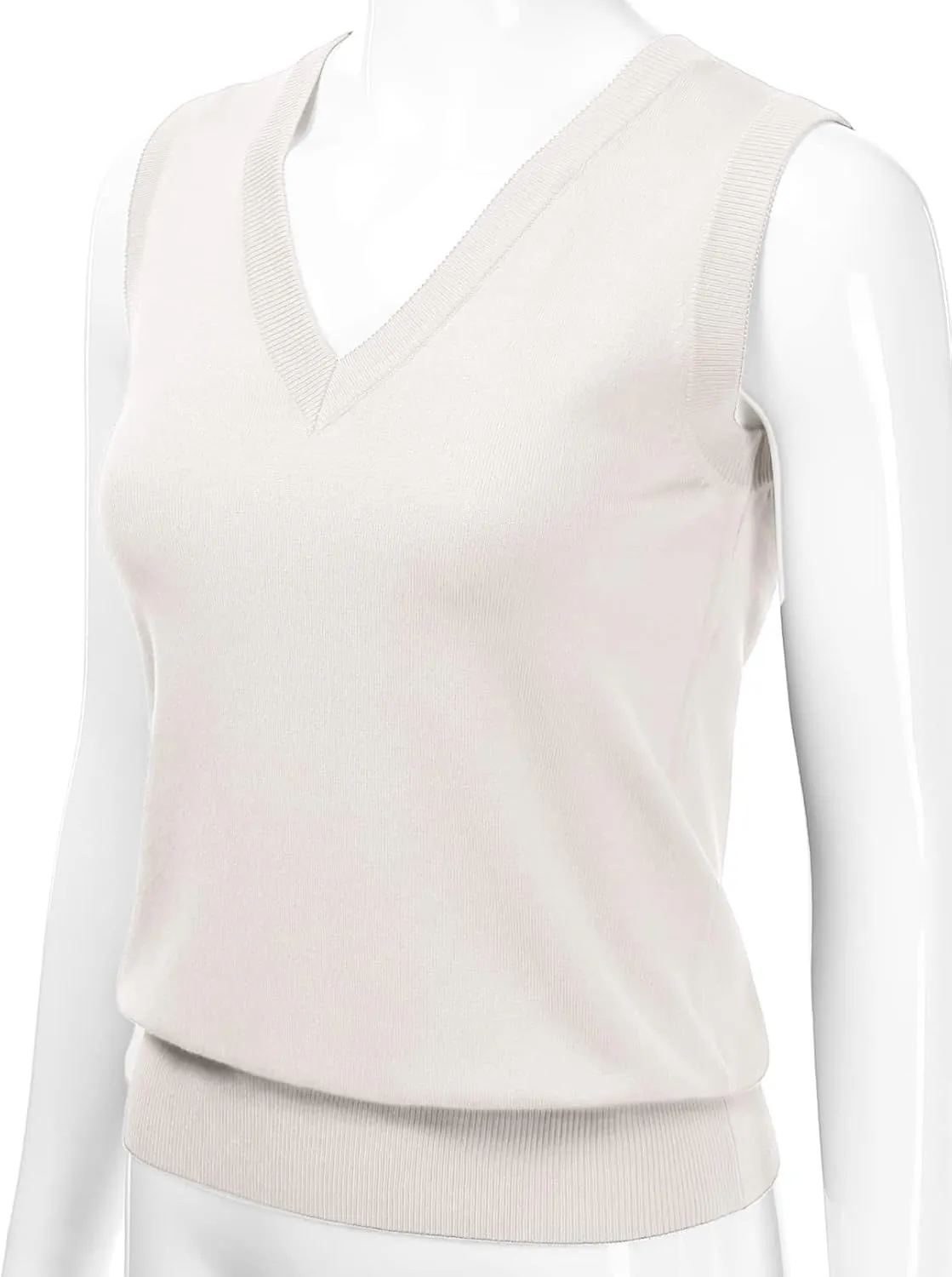 EIMIN Women's V-Neck Sleeveless Stretch Pullover Premium Sweater Vest Top (S-3X)