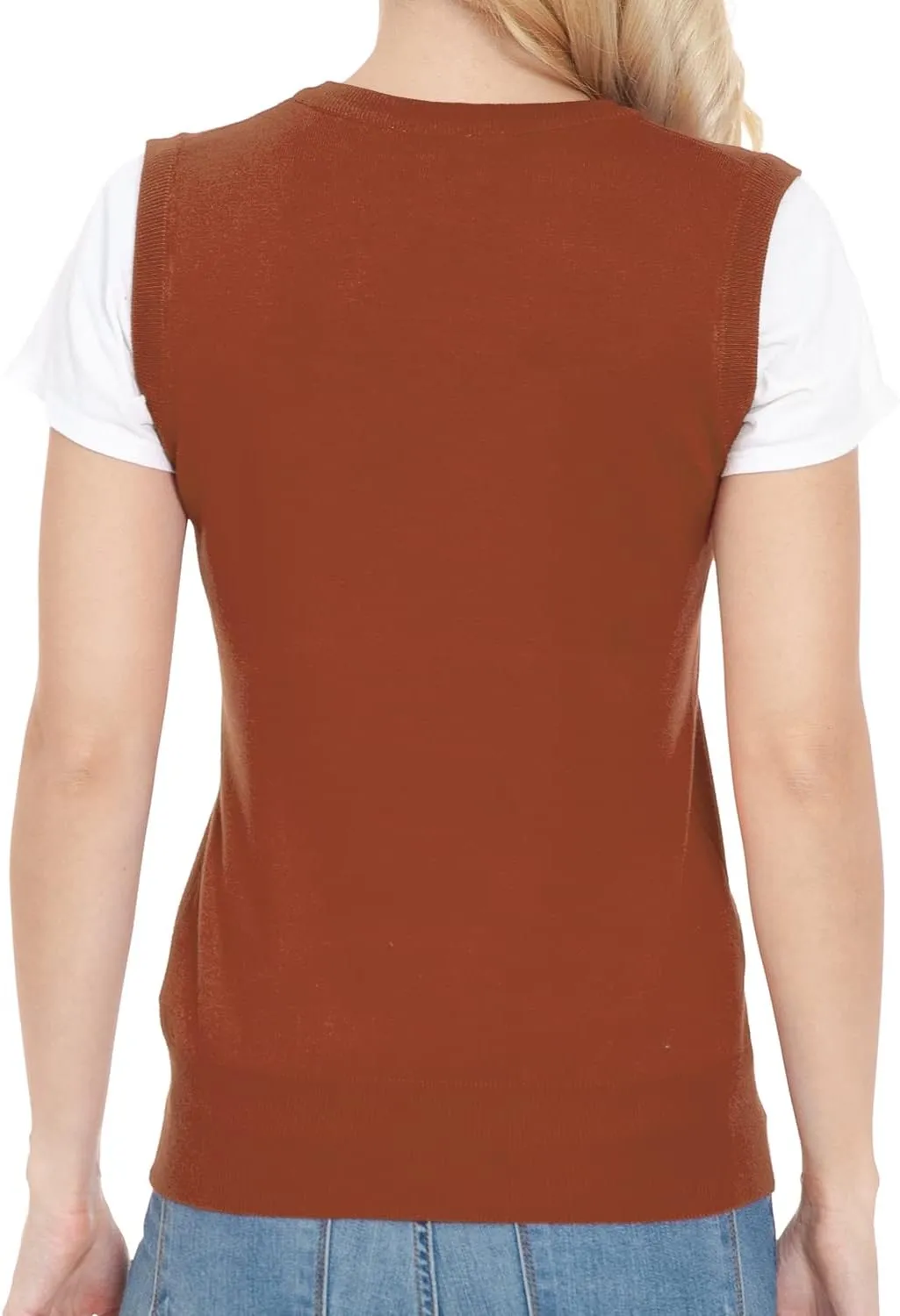 EIMIN Women's V-Neck Sleeveless Stretch Pullover Premium Sweater Vest Top (S-3X)