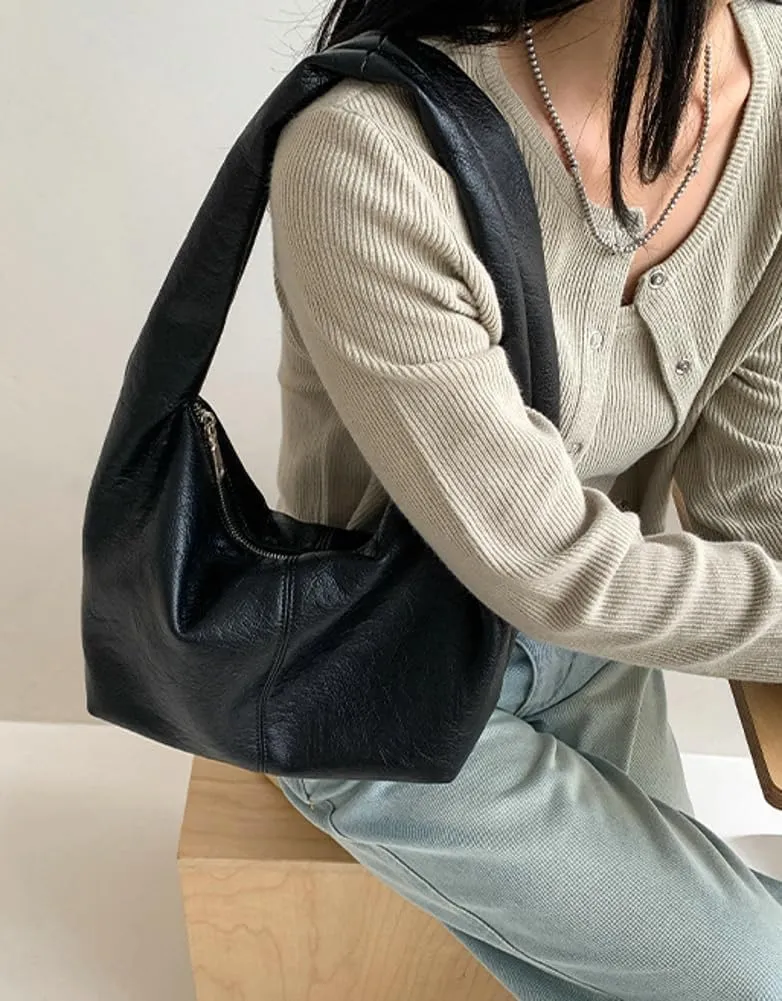 Fashion Vegan Leather Shoulder Bag for Women Large Dumpling Tote Purse Casual Soft Handbag Top Handle Satchel
