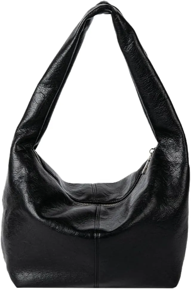 Fashion Vegan Leather Shoulder Bag for Women Large Dumpling Tote Purse Casual Soft Handbag Top Handle Satchel