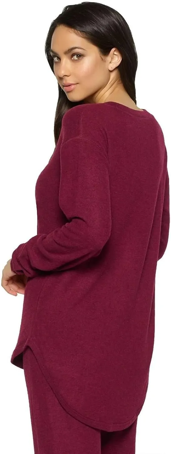 Felina Lounge Victoria Long Sleeve Crew Neck Top Sleepwear