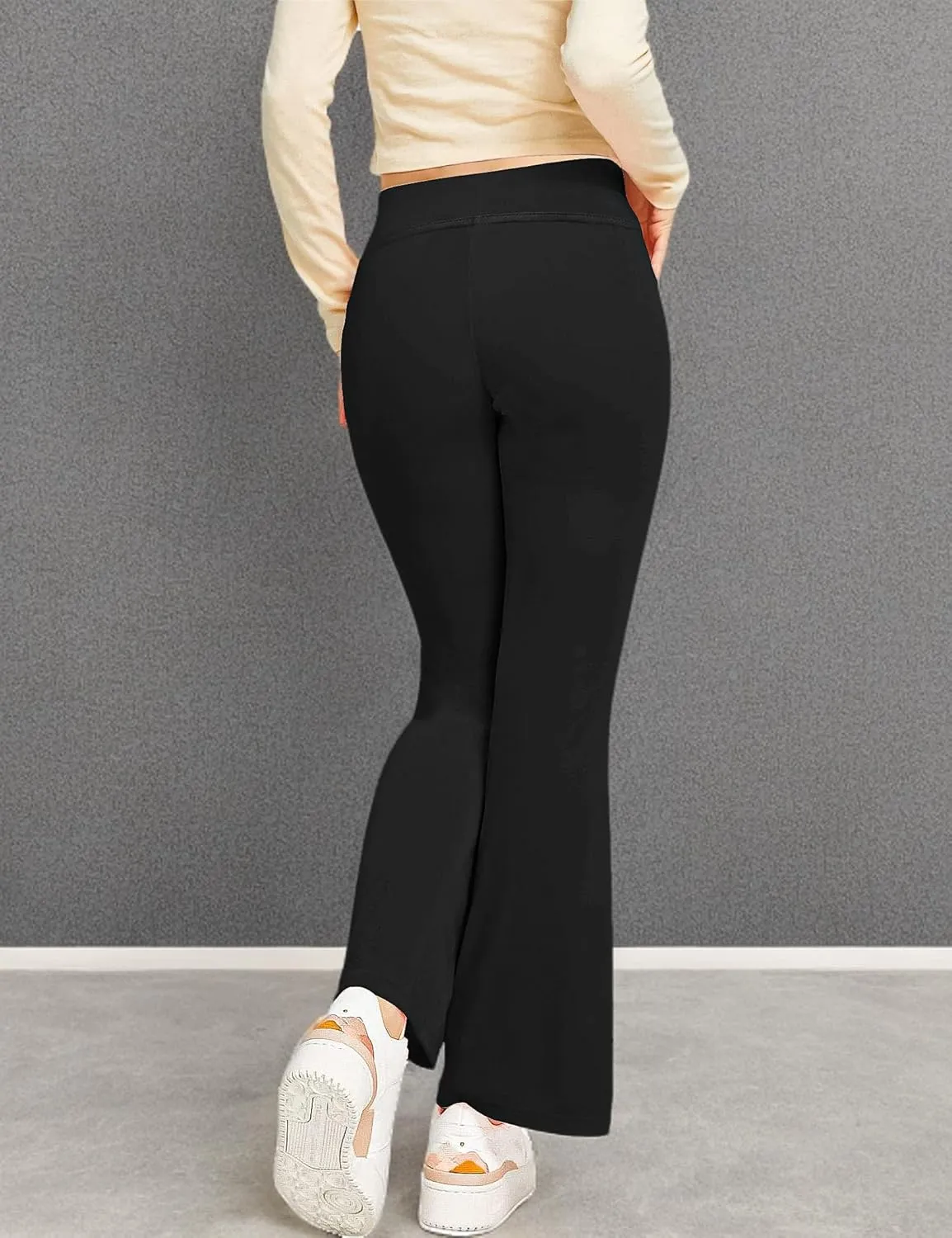 Flare Leggings for Girls Black Casual Soft High Waist Gym Athletic Workout Long Bootcut Yoga Pants