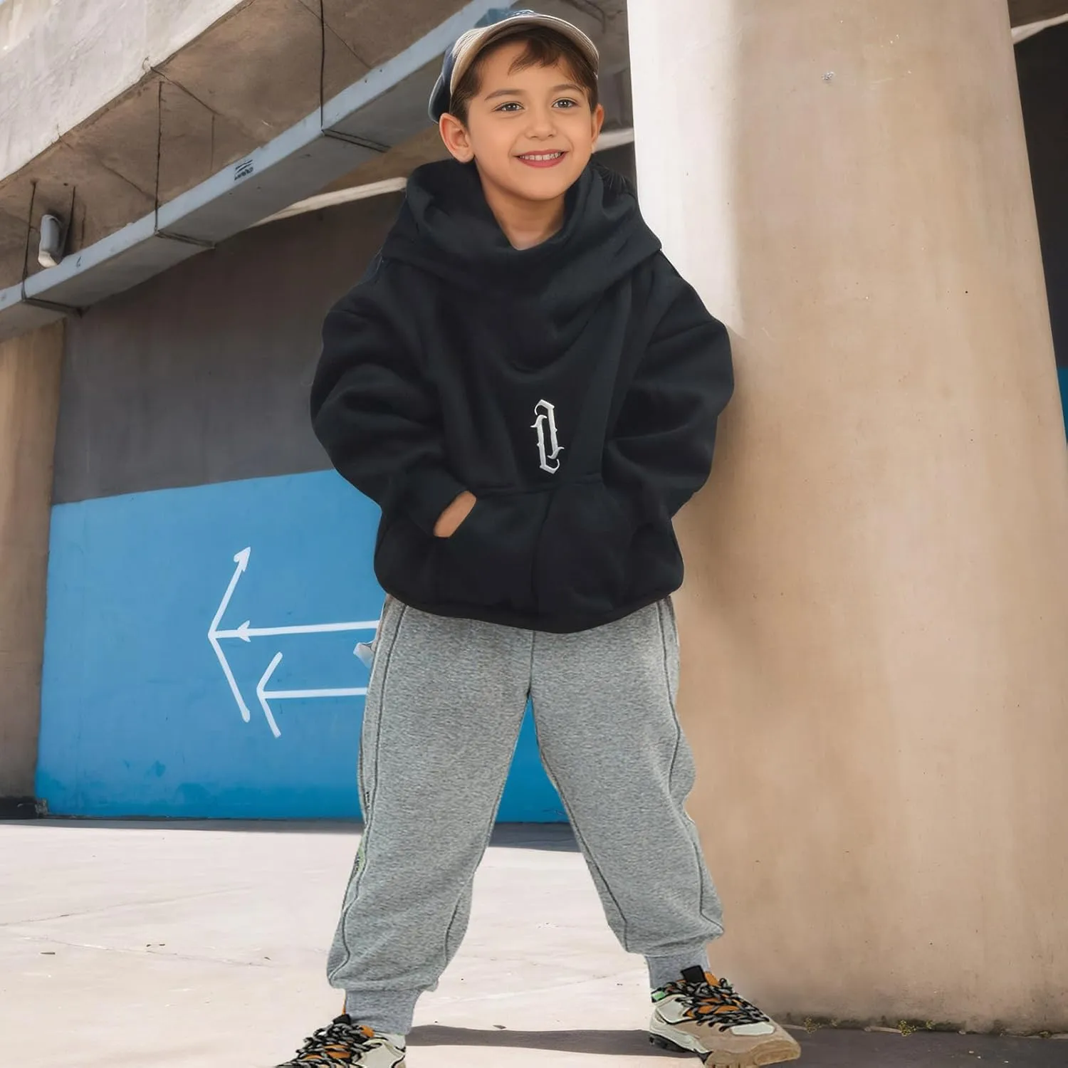 Fleece Hoodies for Boys and Girls Sweatshirts Casual Soft Cotton Pullover Fall Winter Loose Fit Tops Hooded