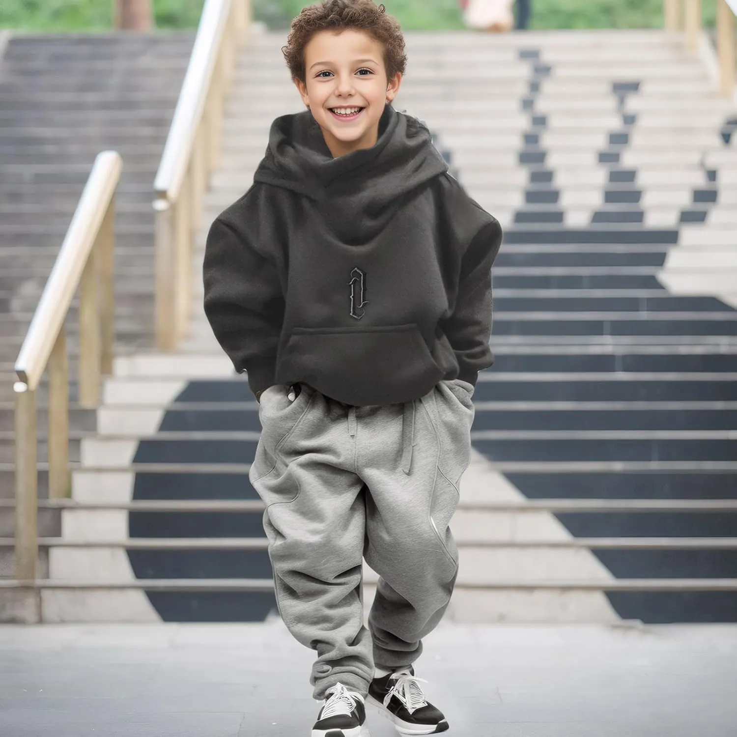 Fleece Hoodies for Boys and Girls Sweatshirts Casual Soft Cotton Pullover Fall Winter Loose Fit Tops Hooded