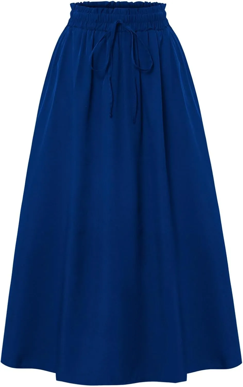 FlekmanArt Womens Maxi Skirt Summer Trendy Elastic High Waisted Boho Dress Casual Beach Flowy Swing Long Skirts with Pockets