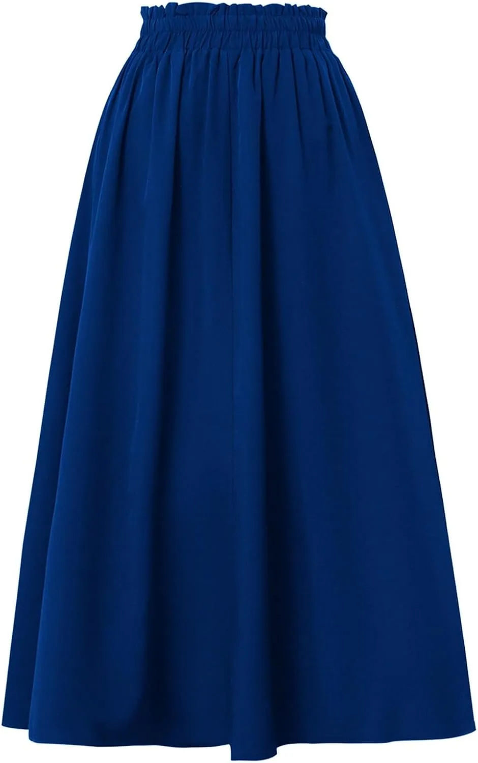 FlekmanArt Womens Maxi Skirt Summer Trendy Elastic High Waisted Boho Dress Casual Beach Flowy Swing Long Skirts with Pockets