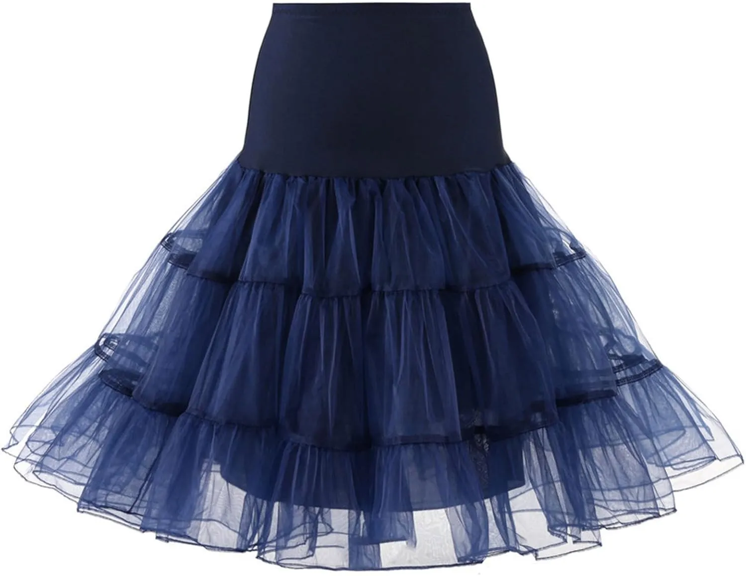 FlekmanArt Women's Petticoat Skirt Adult Puffy Tutu Skirt Tulle Midi Knee Length Skirt Underskirt Underskirts for Cosplay