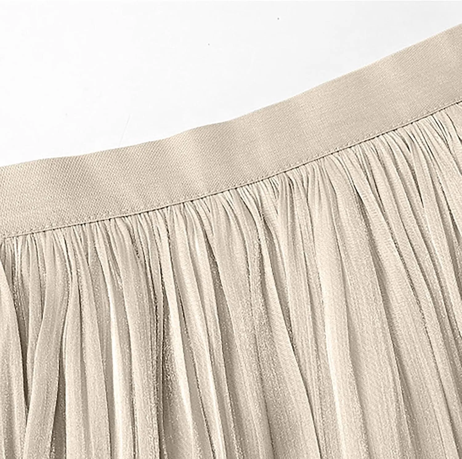 Flowy Skirt for Women Elegant a Line Swing Midi Skirts Casual Elastic Waist Mid Length Skirt Spring Comfy Skirts