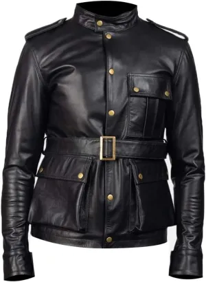 German Military Officer Uniform Coat - Vintage Black German Classic WW2 Officer Leather Jacket