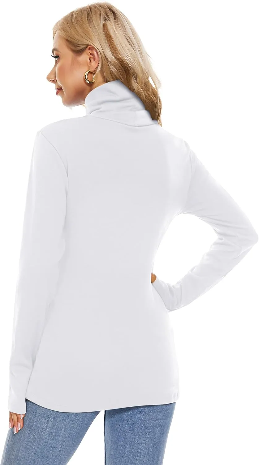H HIAMIGOS Womens Turtleneck Long Sleeve Top Fleece Lined Sweatshirt Lightweight Ultra Soft Base Layer