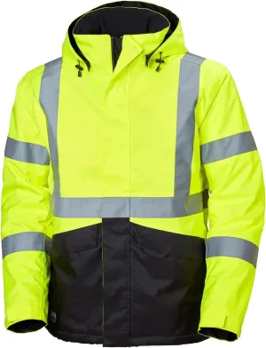 Helly-Hansen Alta Waterproof High Visibility Shell Jackets for Men with Detachable Hood and Napoleon Pocket; Class 3