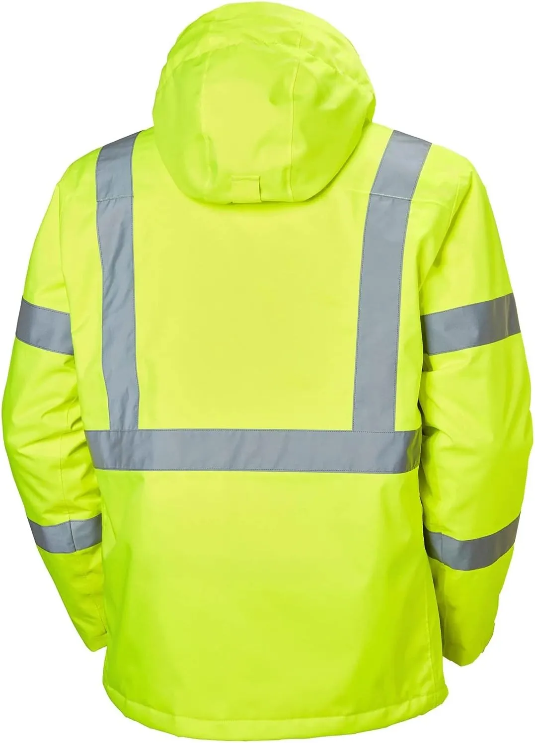 Helly-Hansen Alta Waterproof High Visibility Shell Jackets for Men with Detachable Hood and Napoleon Pocket; Class 3