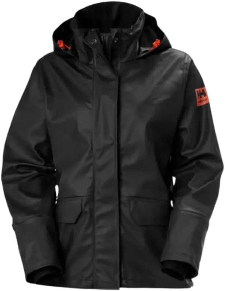 Helly-Hansen Women's Luna/Gale Waterproof Rain Jacket with Adjustable Packable Hood in Collar, Pockets, and Neoprene Cuffs