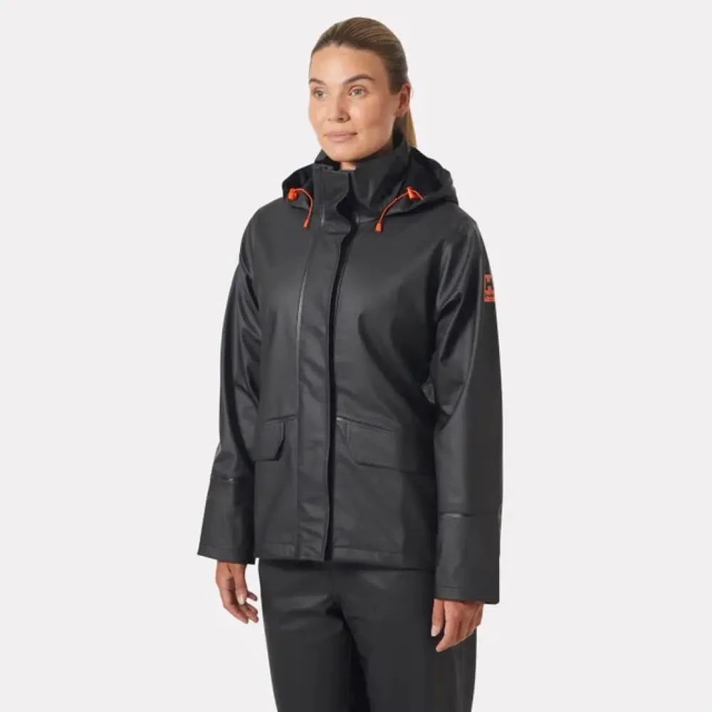 Helly-Hansen Women's Luna/Gale Waterproof Rain Jacket with Adjustable Packable Hood in Collar, Pockets, and Neoprene Cuffs