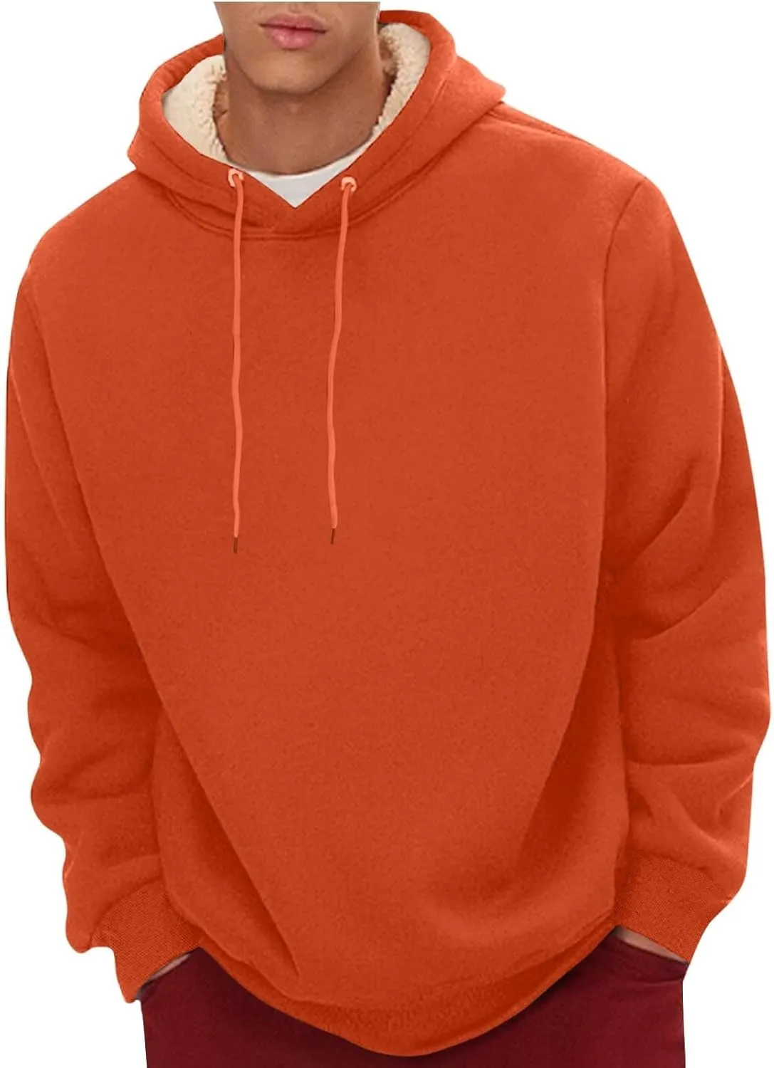 Hoodies for Men Heavyweight Fleece Lined Sweater Thick Winter Pullover Warm 2024 Sherpa Sweatshirt Windproof Jacket