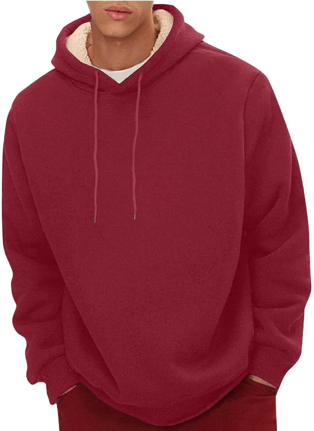 Hoodies for Men Heavyweight Fleece Lined Sweater Thick Winter Pullover Warm 2024 Sherpa Sweatshirt Windproof Jacket