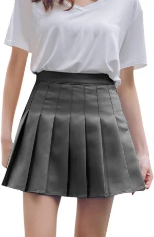 Hoop Skirt Steel Waist Mini Skirt High Fashion Pleated Waist Women's Casual Slim Skirt Tennis Skirt Silk Midi