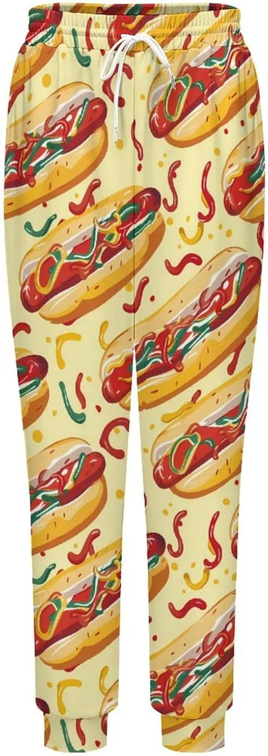 Hot Dog Funny Men's Sweatpants Casual Soft Running Joggers Yoga Pant Lounge Wear